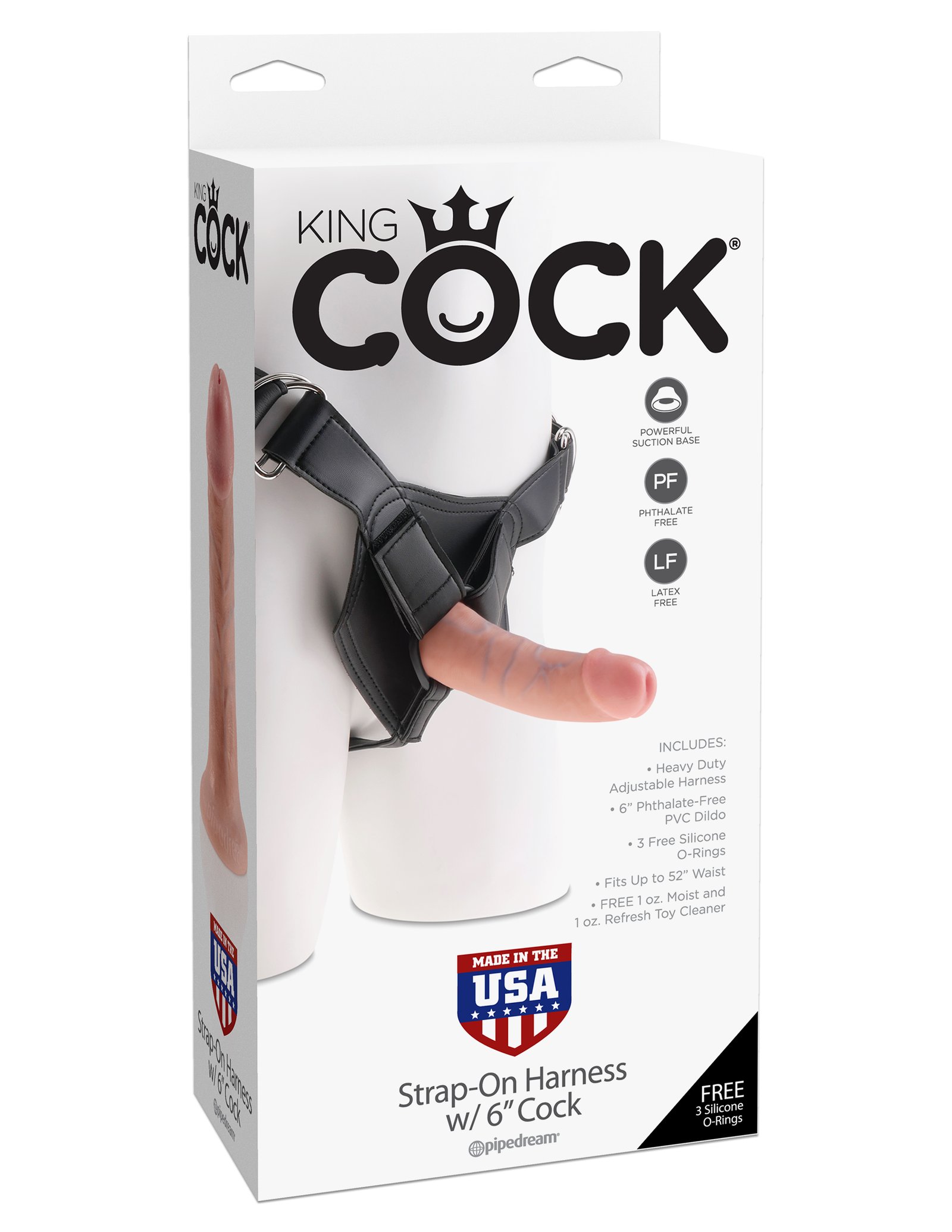 okzlwDBzk29iTHZbVKIkoGwXgRuSYxZK.jpg King Cock Strap on Harness With 6 Inch Cock - Light - Image 1