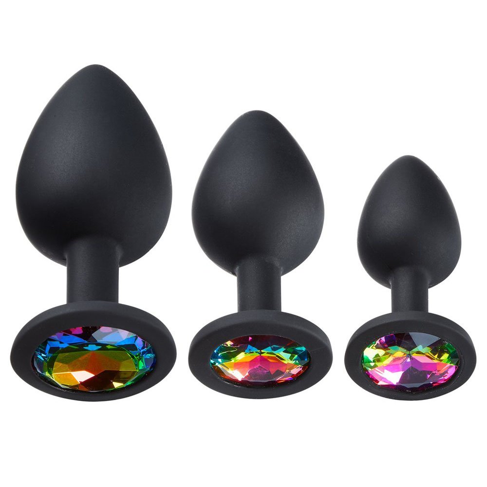 pamNz4IqAR6yMwx5TjQzETdY2TQVXoYj.jpg Cloud 9 Novelties Gems Silicone Anal Plug - Includes Small, Med & Large Size - Image 1