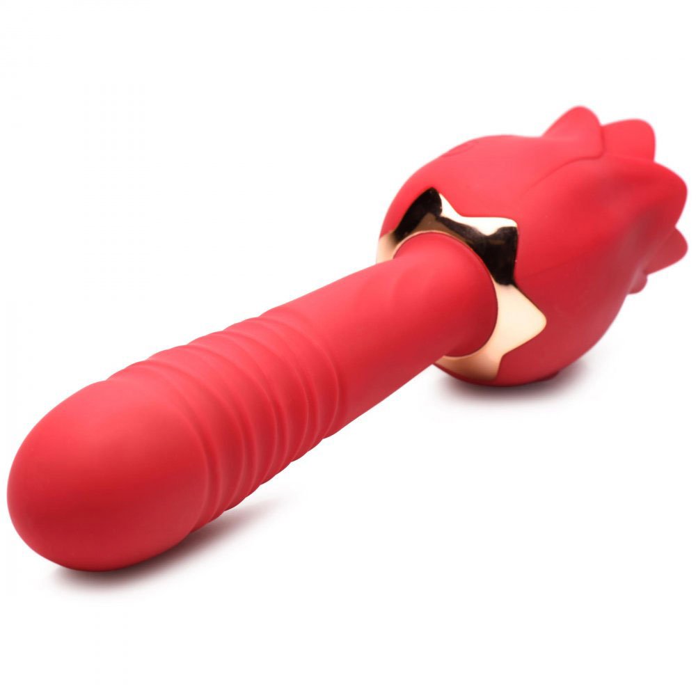 phruZrWcY34zmS4lmq7aBQBKsz9fAOnV.jpg Bloomgasm Racy Rose Thrust and Lick Vibrator - Red - Image 1