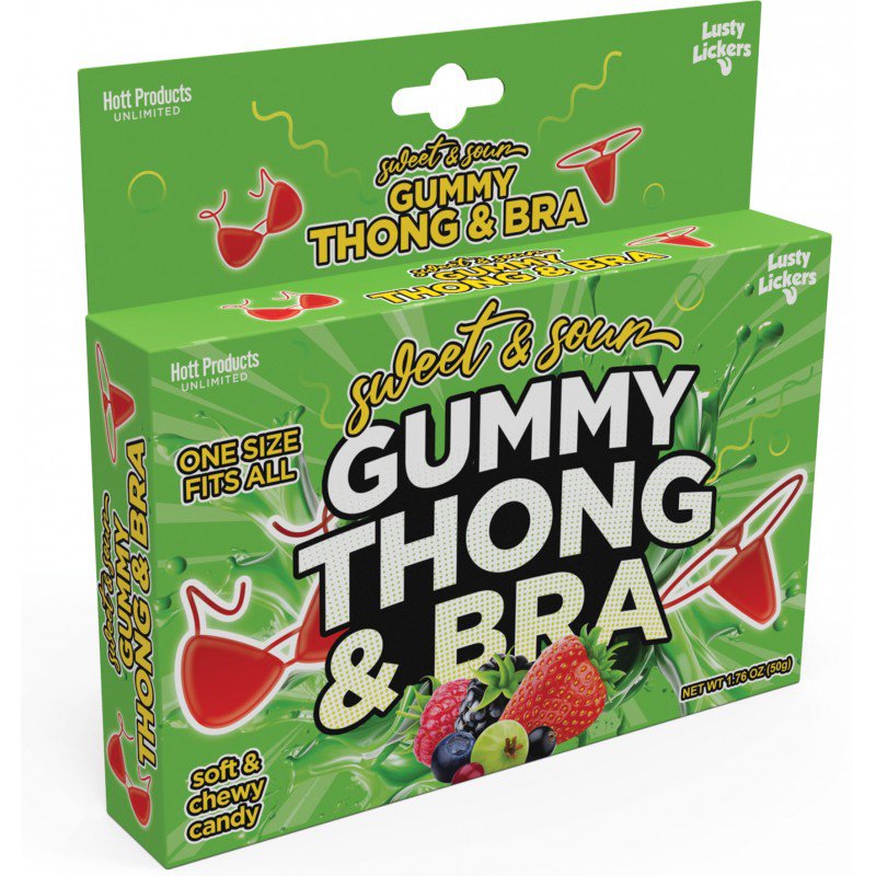 qIB9yE52.jpg Sweet and Sour Gummy Thong and Bra - Image 1