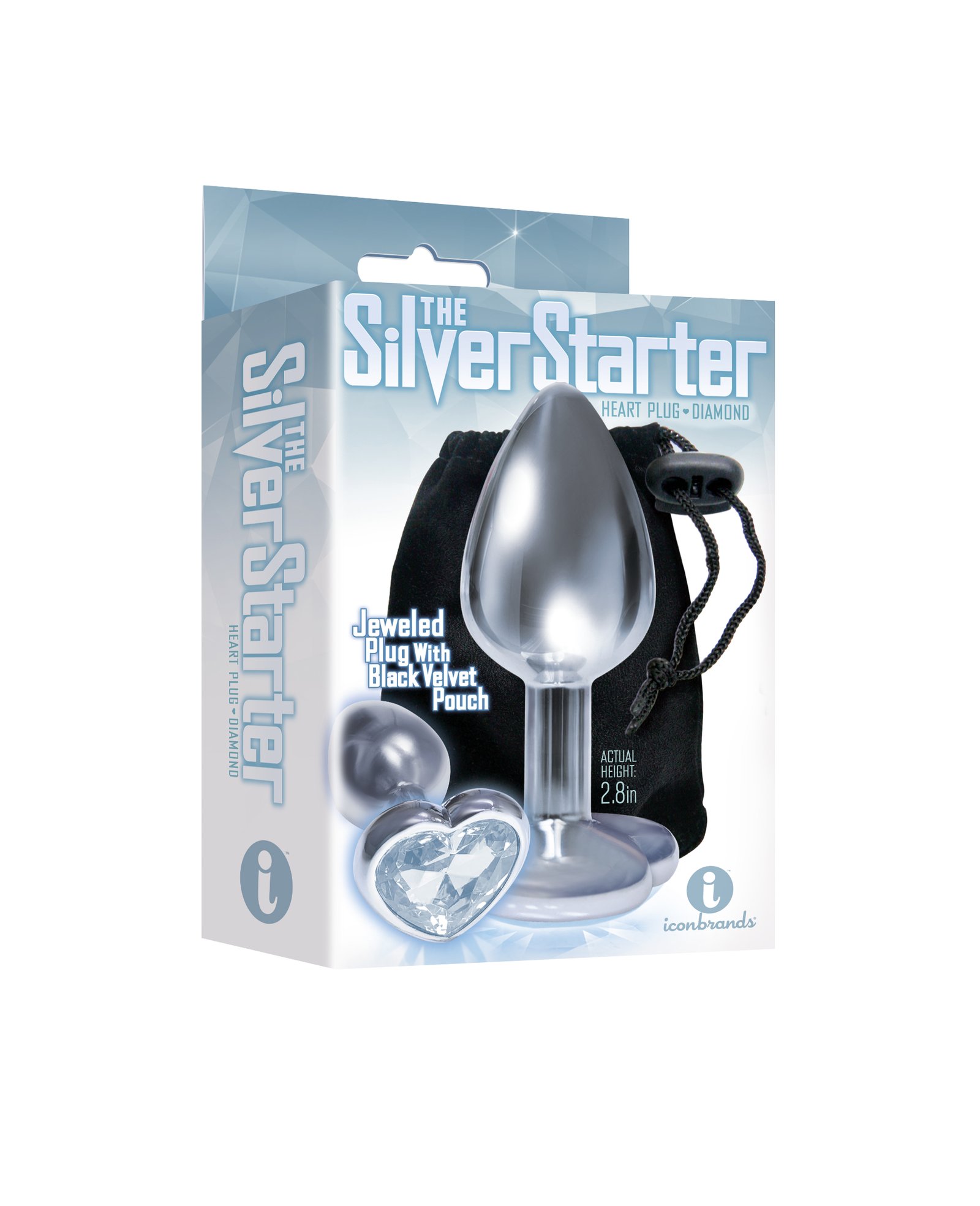 r2dBg92wZPy2RMslWvKXwbT4p0wOAOq0.jpg The 9's the Silver Starter Heart Bejeweled Stainless Steel Plug - Diamond - Image 1