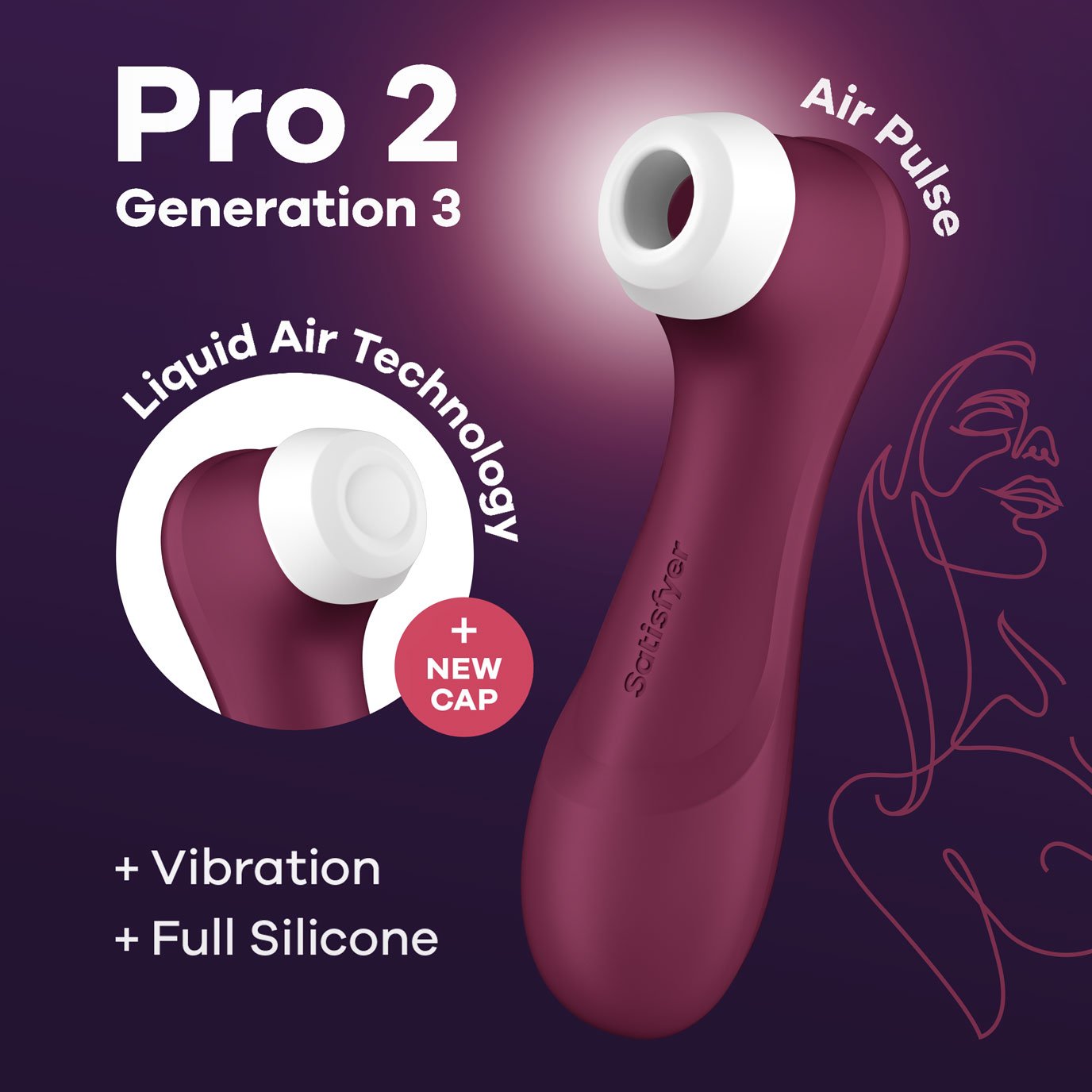 rkEVswiV0AjMoL7nDmpo97NxVK6J51Zs.jpg Satisfyer Pro 2 Generation 3 Liquid Air Technology - Red Wine - Image 1