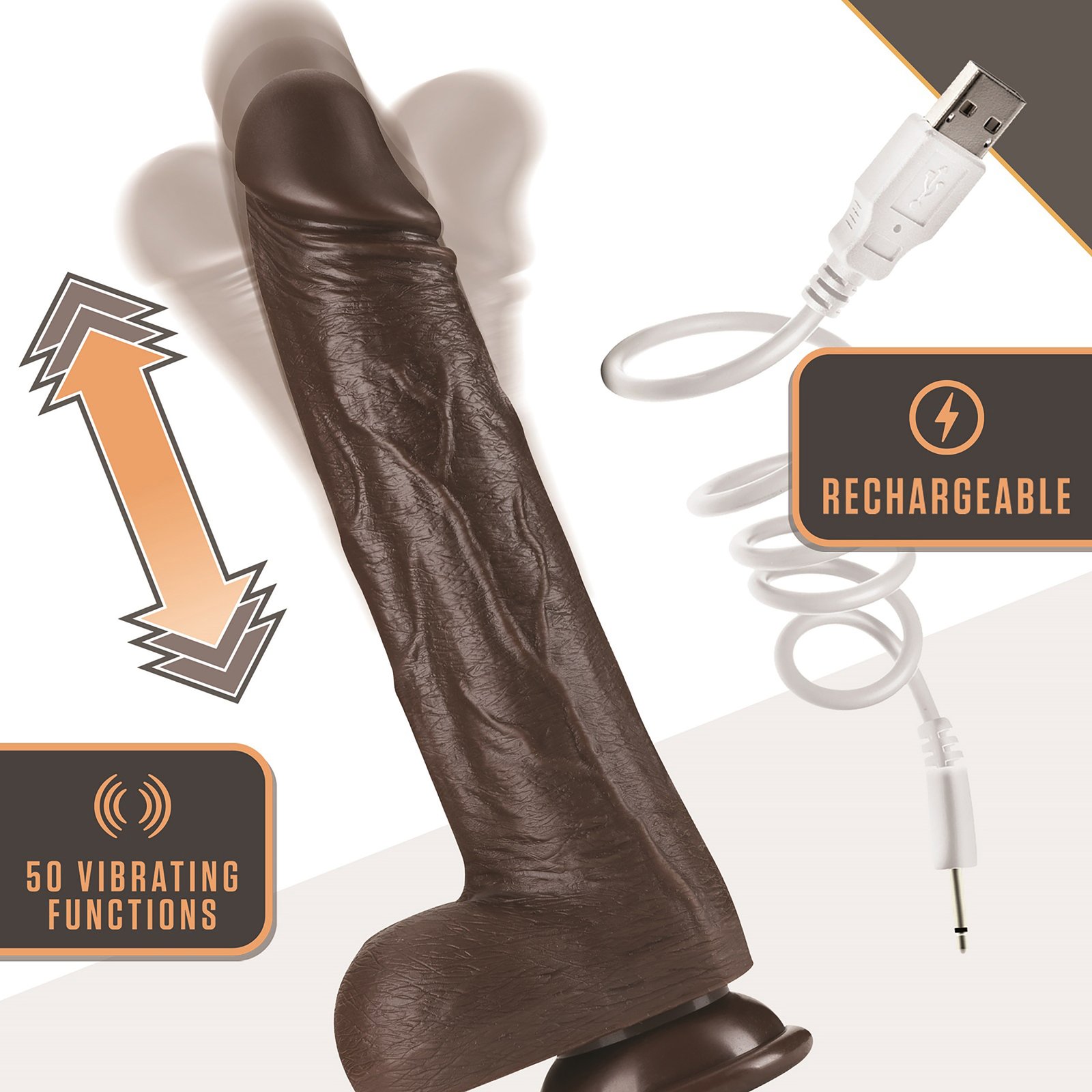 rttnjKSOdGDZu46zgqUq3jDZBAIHEtmw.jpg Dr. Skin Silicone - Dr. Murphy - 8 Inch Thrusting Dildo - Chocolate - Image 1