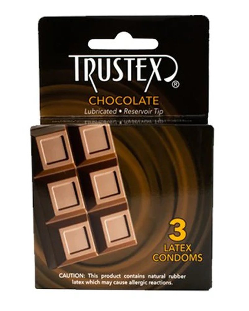 sMcGyMxAUI3hewcnGsdzAOZr1S61H3cn.jpg Trustex Flavored Lubricated Condoms - 3 Pack - Chocolate - Image 1