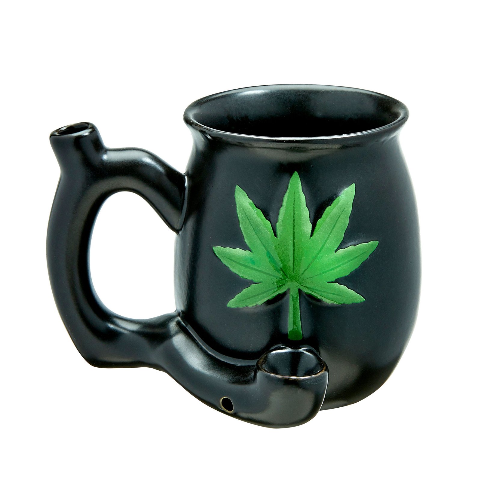 t0KqXWAaZCyf2Y2wYDZAsXEj8hrprLyn.jpg Black Matt Mug With Embossed Green Leaf - Roast and Toast - Image 1