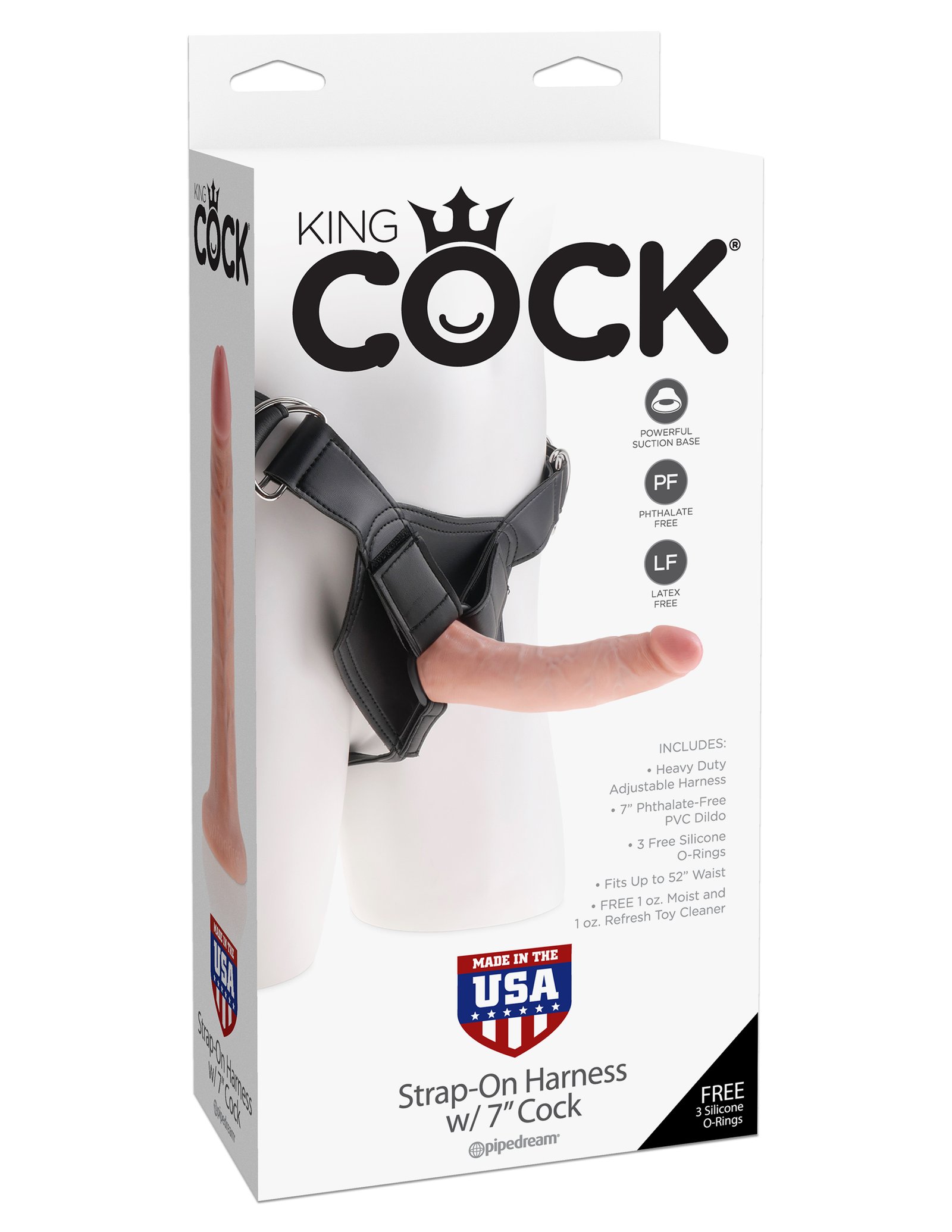 t83zpaUXZzobgGqGPAEgQKZ0CguvBQOi.jpg King Cock Strap on Harness With 7 Inch Cock - Flesh - Image 1