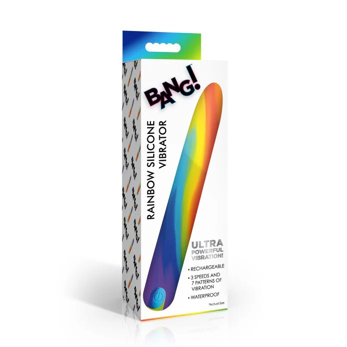 tVz8FBnX.jpg Rainbow Silicone Vibrator - Image 1