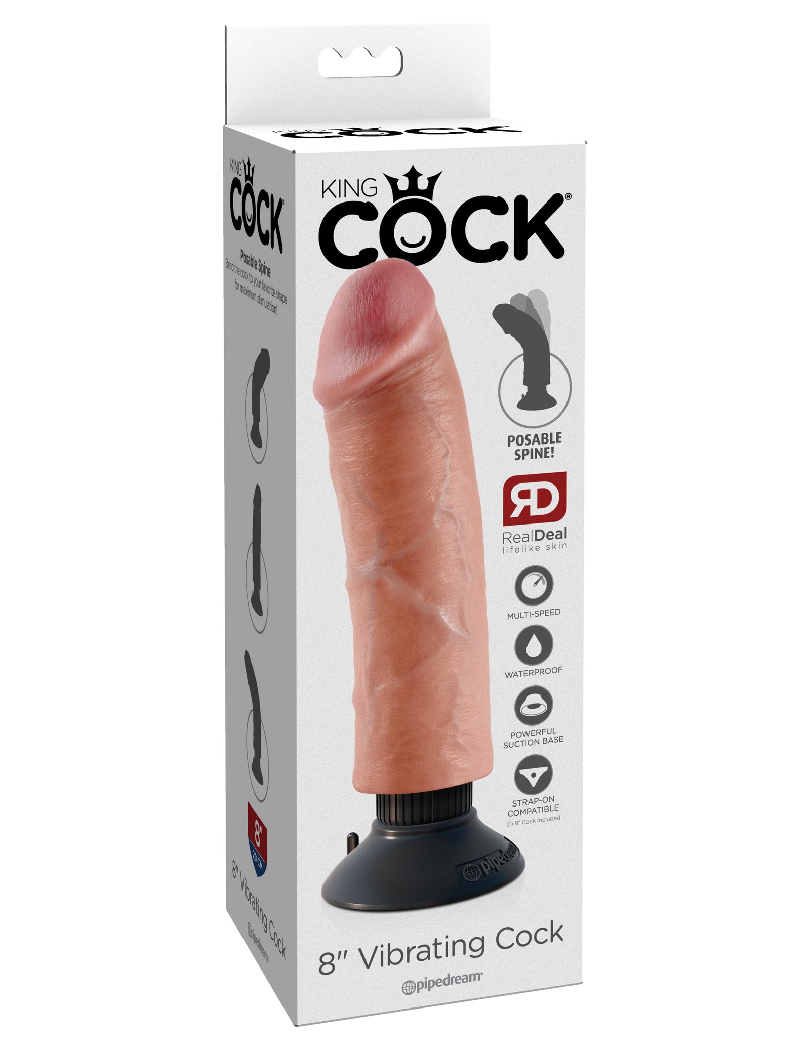 tjizcsJyzgCYLg7pQk1Z2vTyZrt3slsn.jpg King Cock 8-Inch Vibrating Cock - Light - Image 1