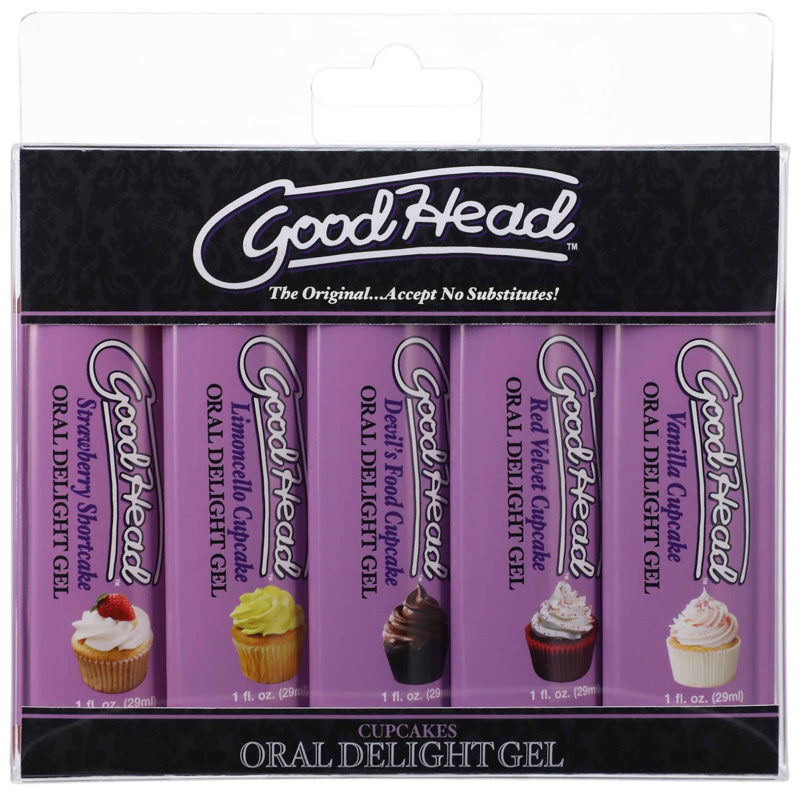 uaSPoNnpJuPqCTxsbmtfvcltmMVu5sbB.jpg Goodhead - Oral Delight Gel - Cupcake - 5 Pack - 1 Fl. Oz. - Image 1