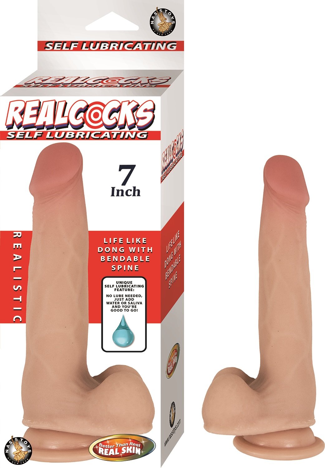 vrRjCv1cBfGV1vrvz1NqeJAgINdo7mlA.jpg Realcocks Self Lubricating Dong - 7 Inch - Flesh - Image 1