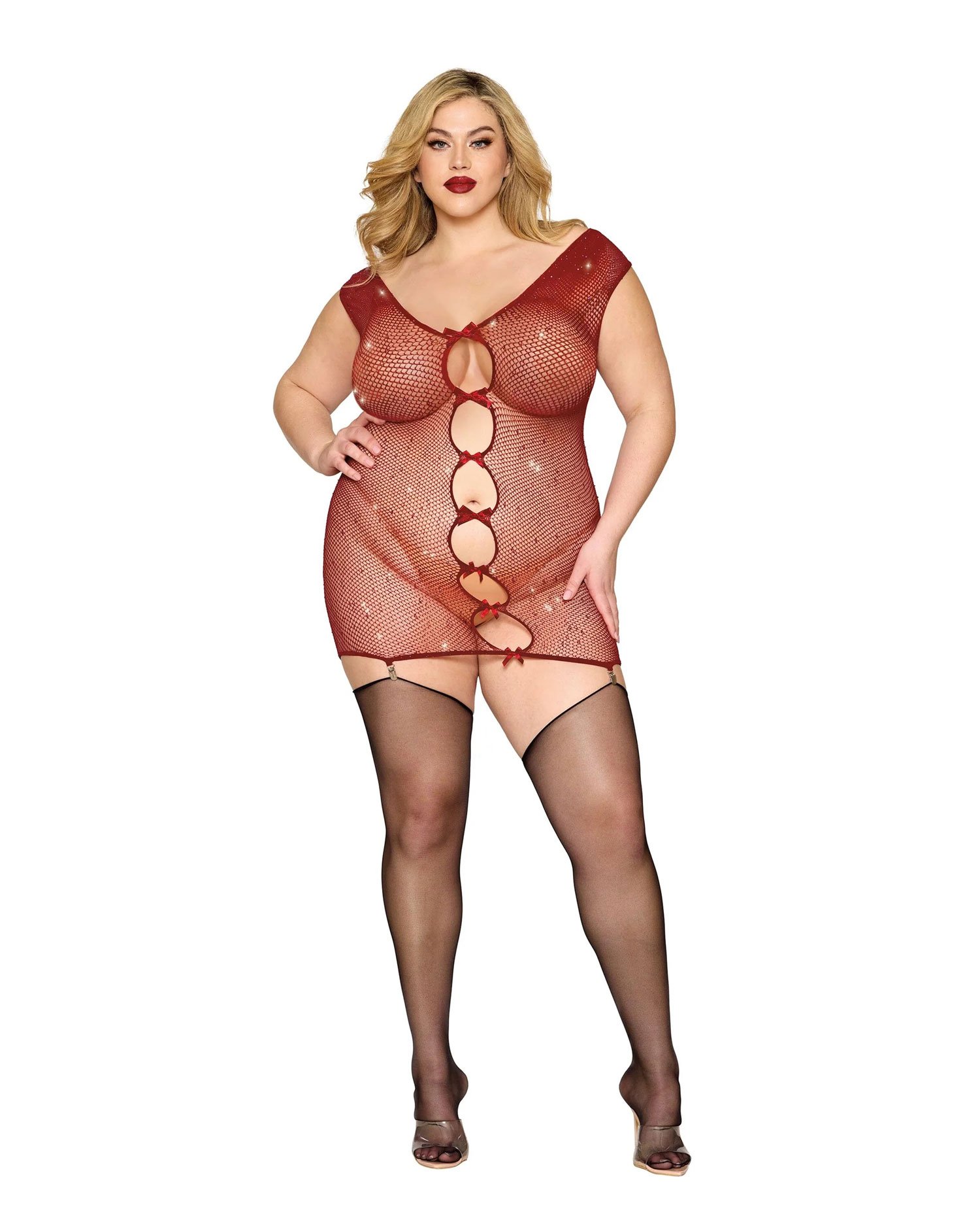 wYZYgCdgyJWaeKVKe8OFLU7jMVRNghpz.jpg Garter Slip Dmnd - One Size Queen - Red - Image 1