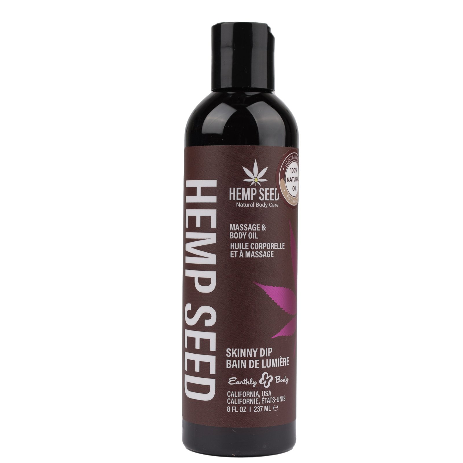 yA77uMPZmjmaSfq9fyR9XcTUsxBYixhl.jpg Hemp Seed Massage and Body Oil - Skinny Dip - 8 Fl. Oz./ 237ml - Image 1