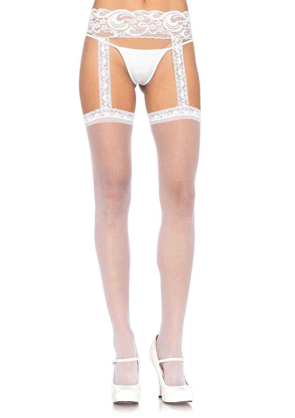ypGg0upR5N3WgF1vnQhI9GKkWSy1qUJU.jpg Sheer Thigh Highs - One Size - White - Image 1