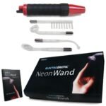 Neon Wand Electrosex Kit - Red and Black Handle Red Electrode