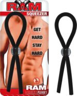 Ram Squeezer Adjustable Latex Cock Ring – Black