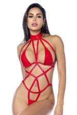 Red Faux Leather Bodysuit – Large/XL