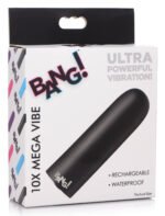 10x Mega Vibrator – Black, Rechargeable Vibrating Bullet