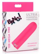 10x Mega Vibrator – Pink, Rechargeable, Waterproof Silicone Bullet