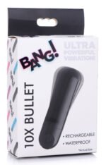 10x Rechargeable Vibrating Metallic Bullet - Black - Image 6