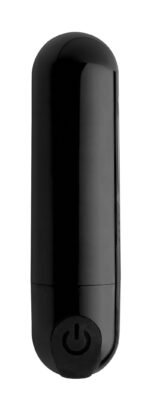 10x Rechargeable Vibrating Metallic Bullet - Black - Image 7