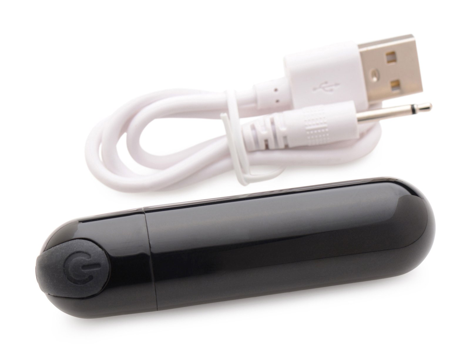 10x-rechargeable-vibrating-metallic-bullet-black 10x Rechargeable Vibrating Metallic Bullet - Black - Image 1