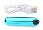 10x Rechargeable Vibrating Metallic Bullet - Blue - Image 2