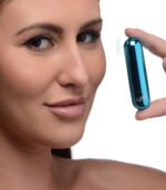 10x Rechargeable Vibrating Metallic Bullet - Blue - Image 3