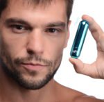 10x Rechargeable Vibrating Metallic Bullet - Blue - Image 4