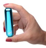 10x Rechargeable Vibrating Metallic Bullet - Blue - Image 5