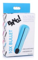 10x Rechargeable Vibrating Metallic Bullet - Blue - Image 6