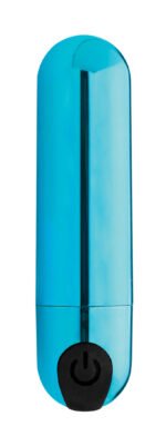 10x Rechargeable Vibrating Metallic Bullet - Blue - Image 7