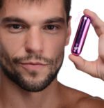 10x Rechargeable Vibrating Metallic Bullet - Purple - Image 3