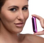 10x Rechargeable Vibrating Metallic Bullet - Purple - Image 4