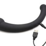 10x Vibra-Crescent Silicone Dual Ended Dildo - Black