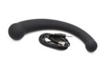 10x Vibra-Crescent Silicone Dual Ended Dildo - Black - Image 4