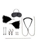 Lux Fetish 12-Piece Interchangeable Collar and Nipple Clips Set – Black - Image 5