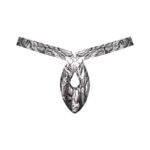 Snaked - Criss Cross Thong - Small/medium - Silver/black