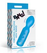 Bang! Silicone Mini Wand Vibrator – Blue, Textured Head, Rechargeable