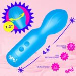 Bang! Silicone Mini Wand Vibrator – Blue, Textured Head, Rechargeable - Image 3