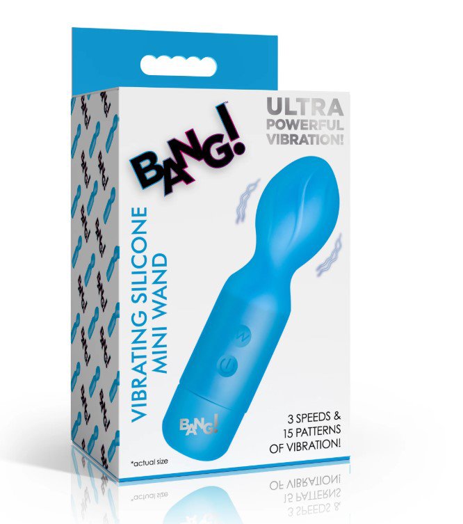18x-vibrating-silicone-mini-wand-blue 18x Vibrating Silicone Mini Wand - Blue - Image 1