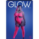 Wavelength Cutout Rhinestone Teddy Bodystocking - Queen - Neon Pink