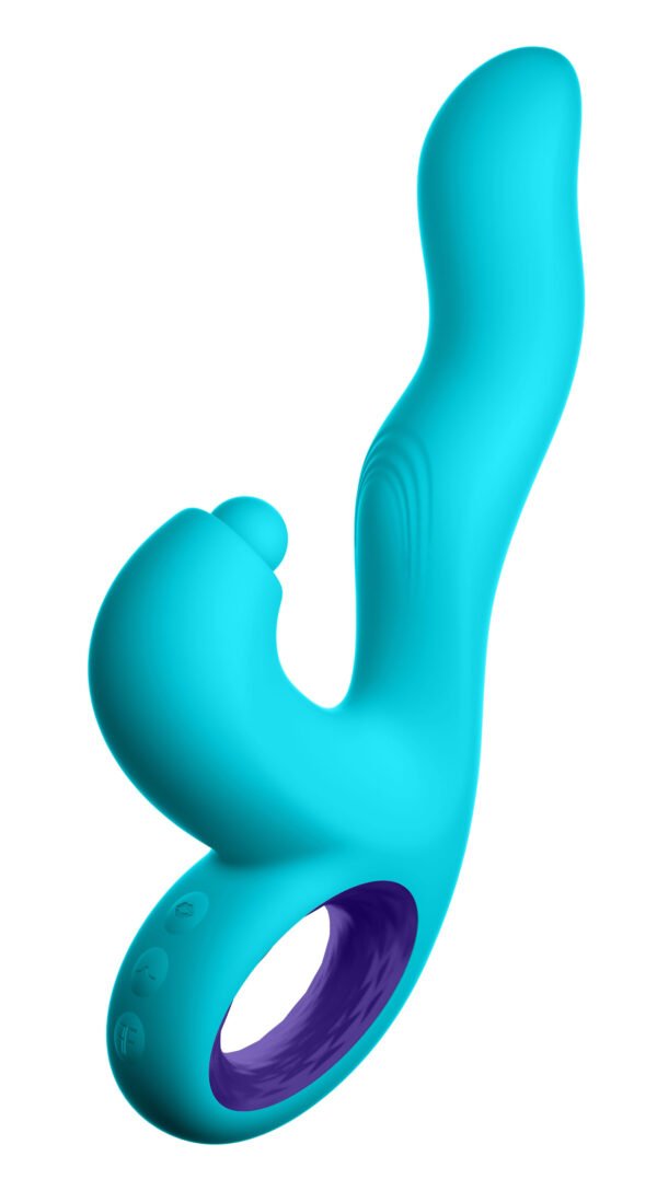 Klio Triple Action Thumping Rabbit Vibrator - Turquoise