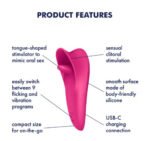 Satisfyer Tongue Master Rechargeable Vibrating Stimulator – Pink - Image 4