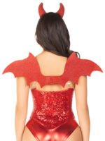 2 Pc Devil Kit with Rhinestone Wings and Horn Headband – Red - Image 2