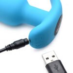 21x Silicone Butt Plug With Remote - Blue