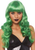 24 Inch Misfit Long Wavy Bang Wig - Green - Image 2