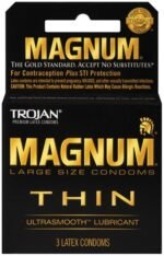 Trojan Magnum Thin Lubricated Large Size Condoms – 3 Pack
