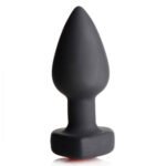 28x Silicone Vibrating Red Heart Anal Plug With Remote - Small - Image 2