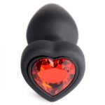 28x Silicone Vibrating Red Heart Anal Plug With Remote - Small - Image 3