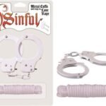 Sinful Metal Cuffs With Keys & - Love Rope - White